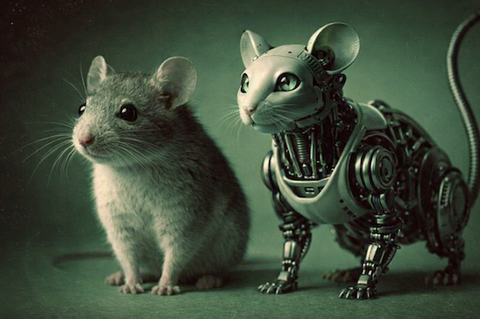 Two mice that look identical