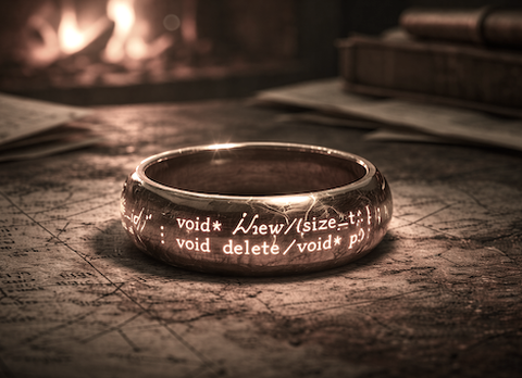 the one ring with C++ code on it